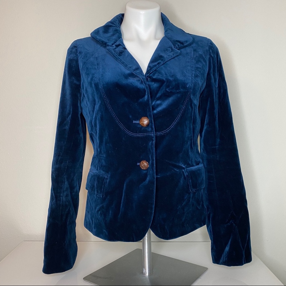 J Crew Teal Velvet Blazer